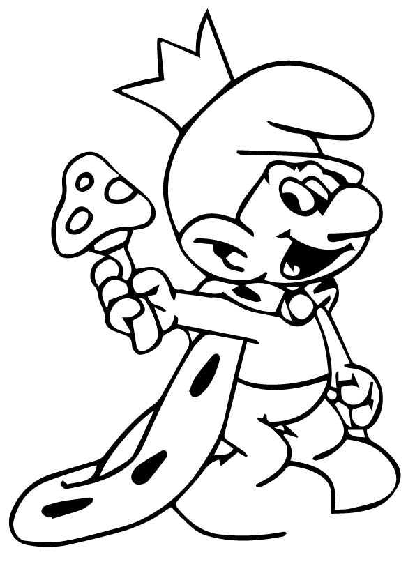 Desenho deRei Smurf para colorir