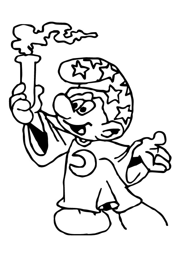 Desenho deSmurf O Mago para colorir