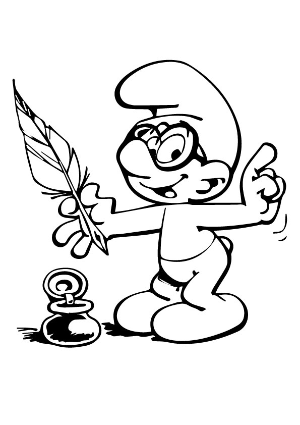 Desenho deO  Escritor Smurf para colorir