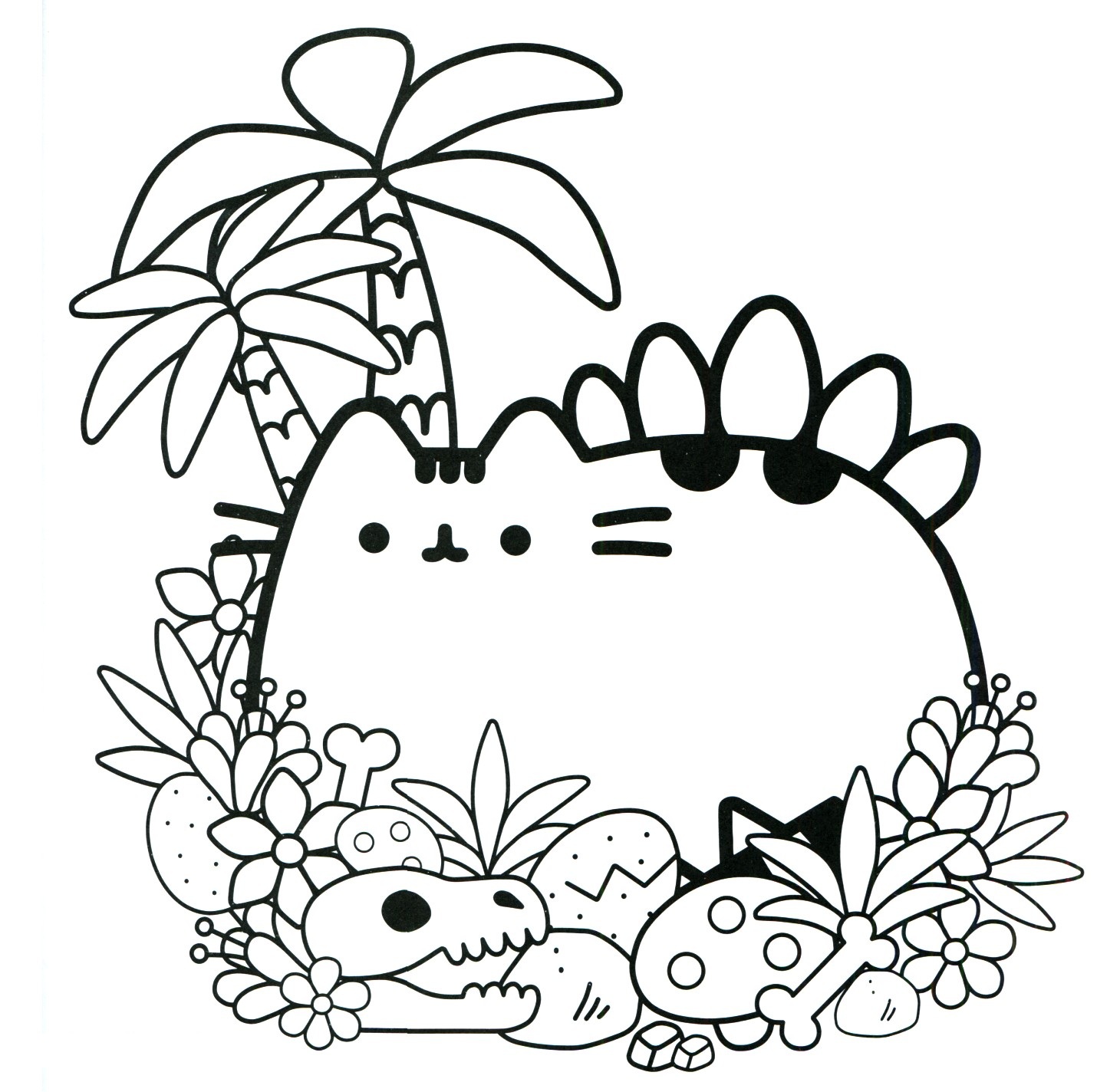 Desenho de Pusheen Bonito para colorir