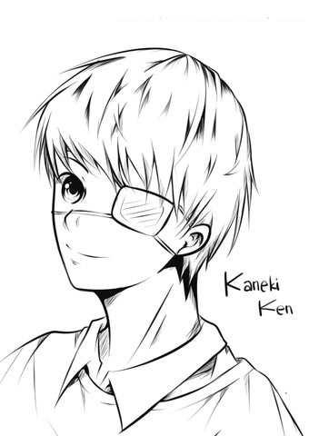 Desenho deKaneki Ken Bonito para colorir