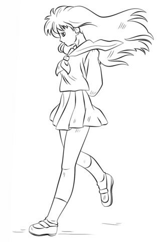 Desenhos de Kagome Higurashi para colorir