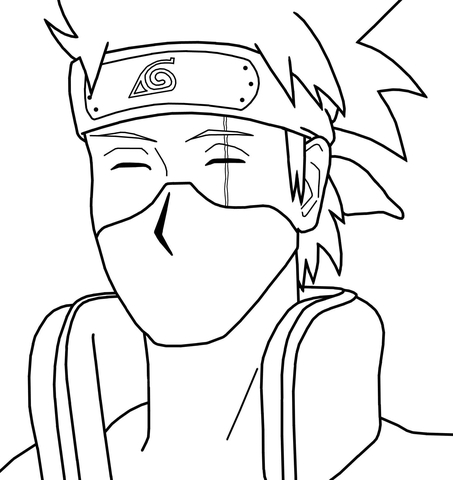 Desenho deKakashi Sorrindo para colorir