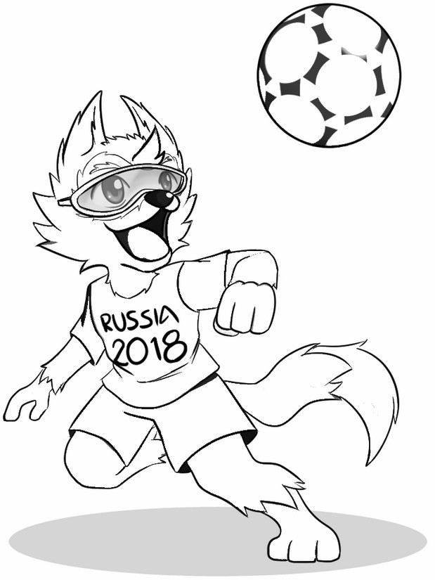 Desenho deMascote Oficial Zabivaka para colorir