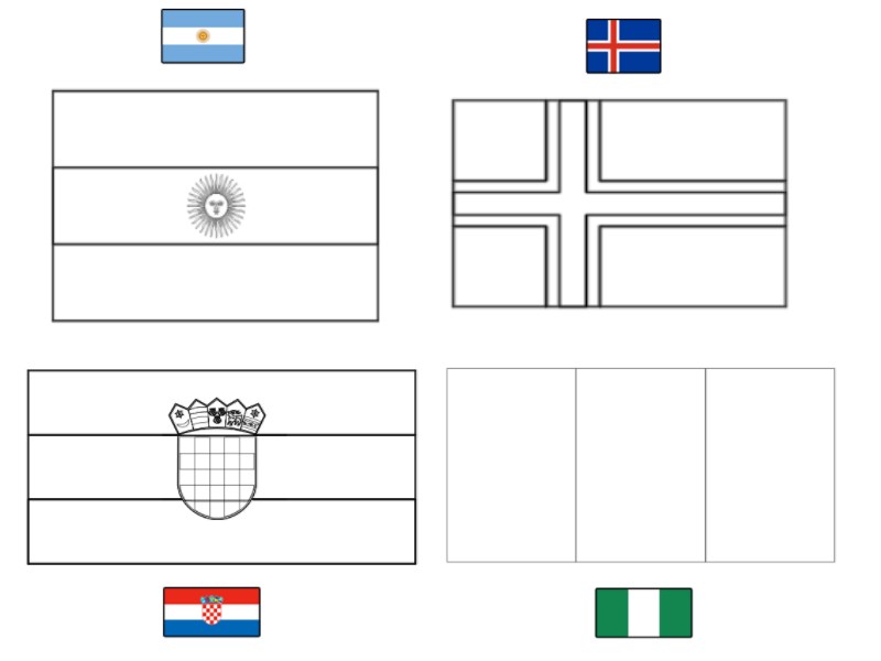 Desenho deGrupo D Copa do Mundo FIFA de 2018 para colorir