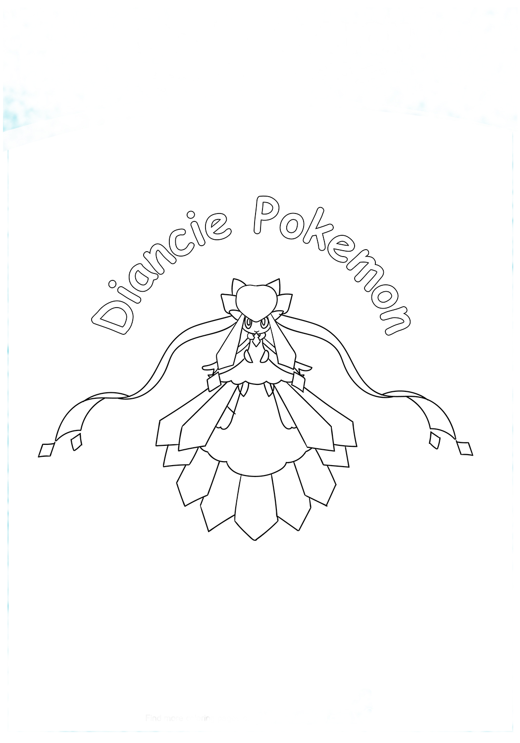 Desenho deDiancie Pokemon para colorir