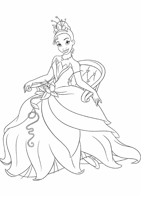 Desenhos de Princesa Tiana para colorir