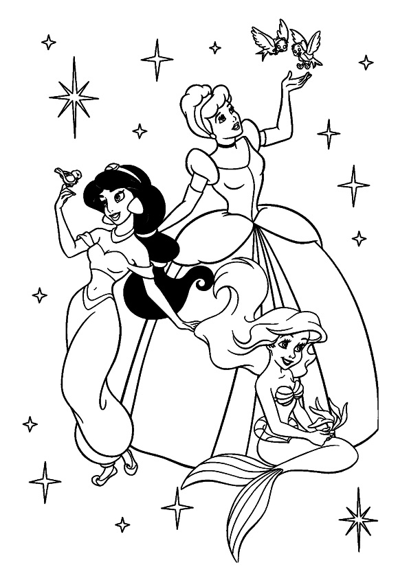 Desenhos de Princesas da Disney para colorir