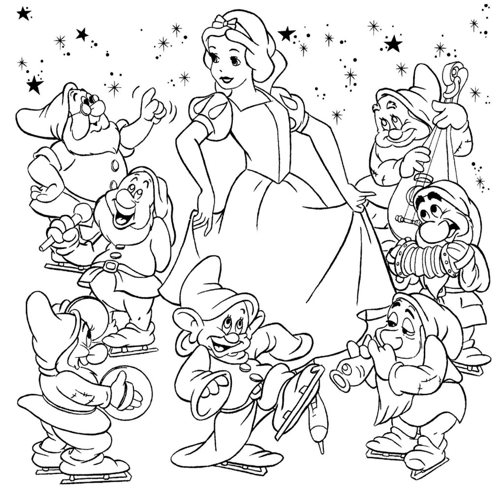 Desenhos de Branca de Neve para colorir