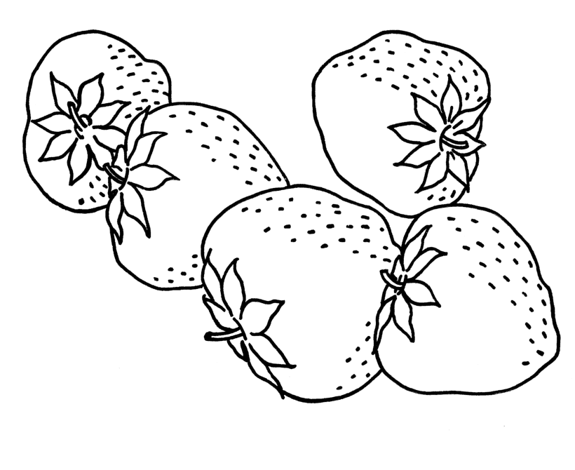 Desenhos de Morango para colorir