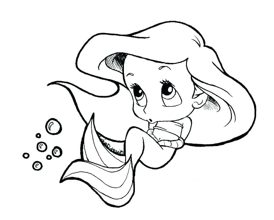 Desenho deChibi Ariel para colorir