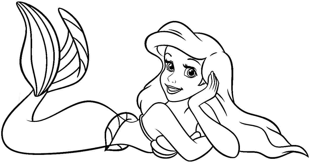 Desenho dePincesa Feliz Ariel para colorir