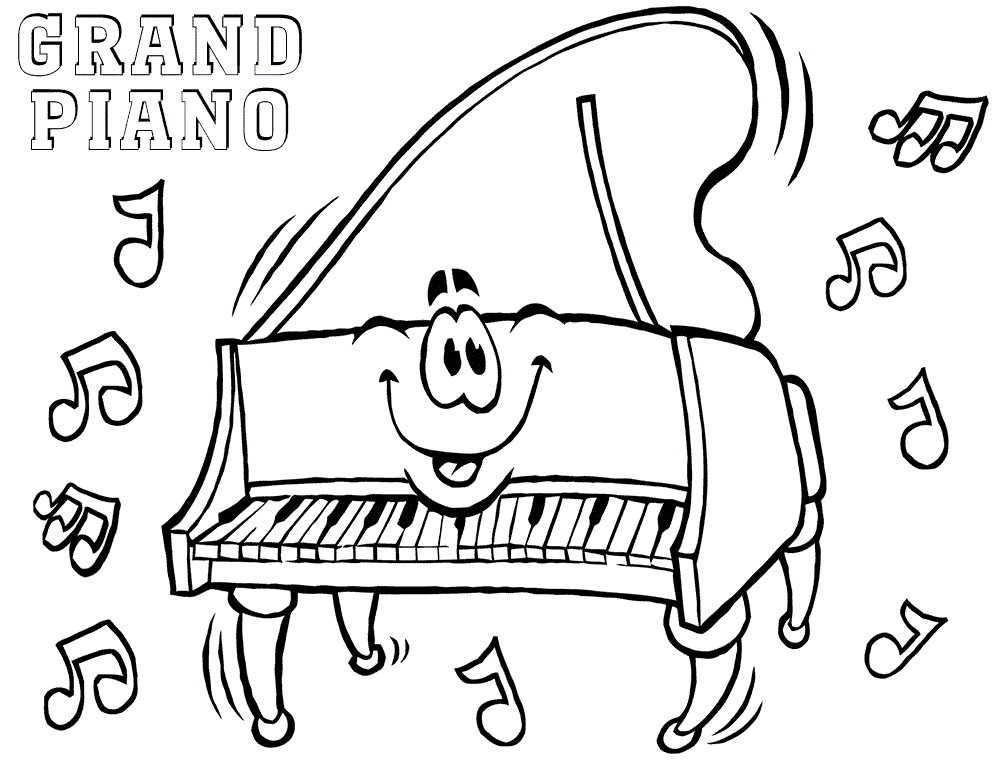 Desenho de Piano Dos Desenhos Animados para colorir