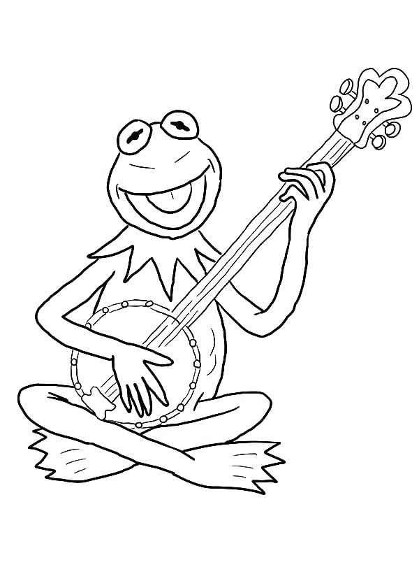 Desenho deSapo Jogando Banjo para colorir