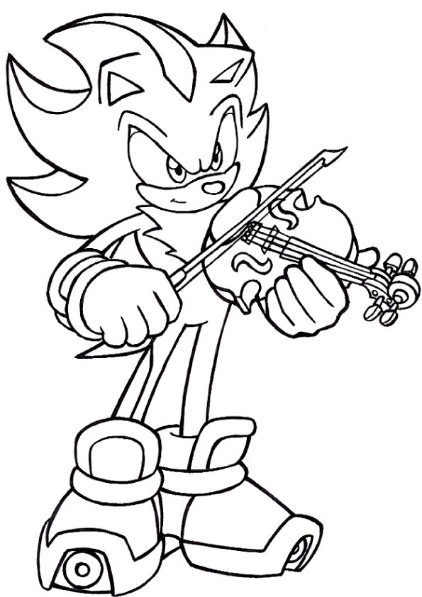 Desenho deSonic Tocando Violino para colorir