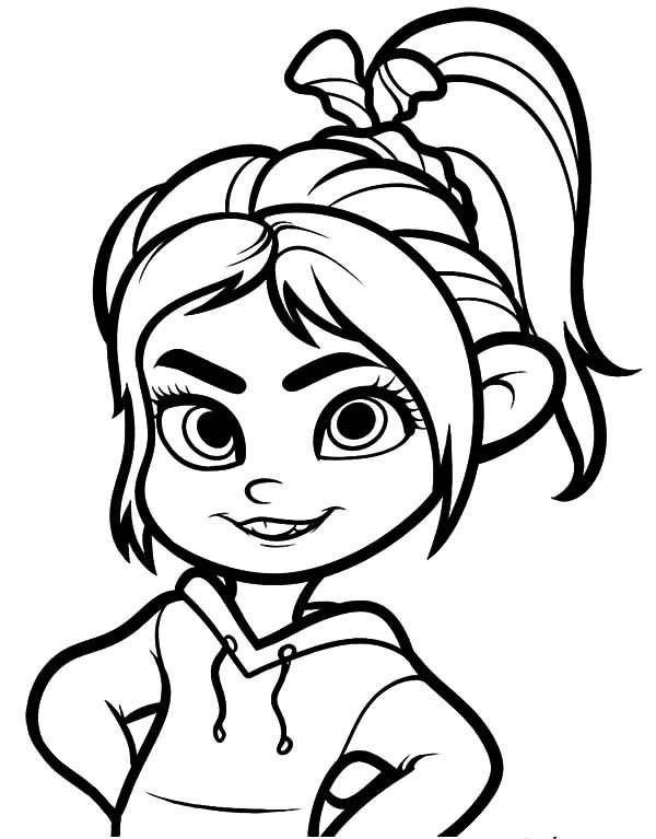 Desenho de Vanellope von Schweetz Feliz para colorir