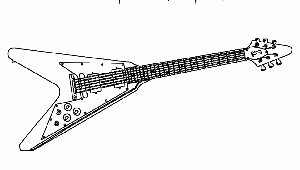 Desenho deGuitarra Elétrica para colorir