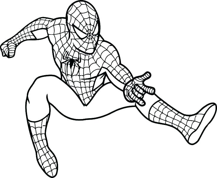 Desenho deHomem Aranha Pulando para colorir