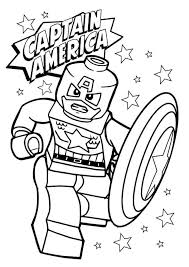 Desenho de Lego Capitão America para colorir