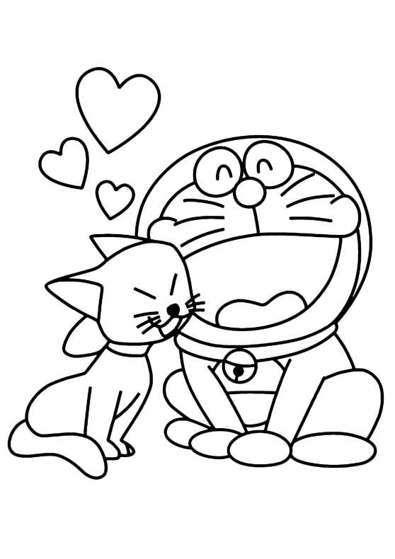 Desenho deDoraemon Amando para colorir