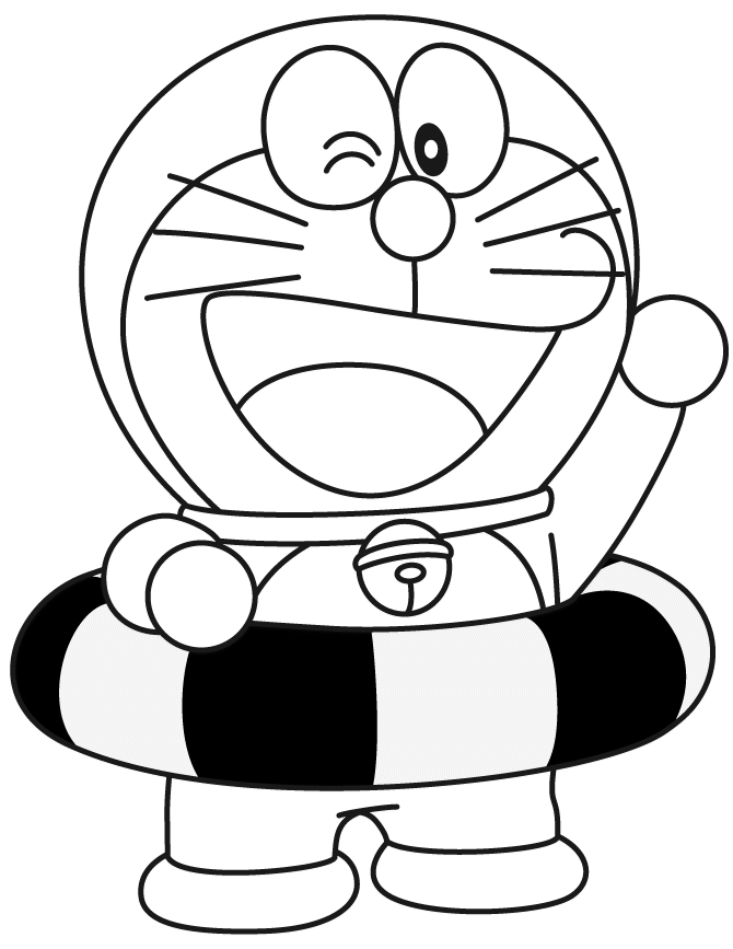 Desenho deDoraemon Vai Nadar para colorir