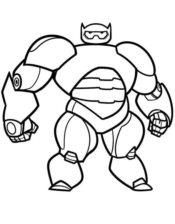 Desenho de Baymax Armadura para colorir