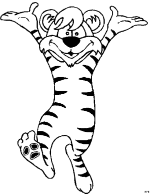 Desenho deTigre Dançando para colorir