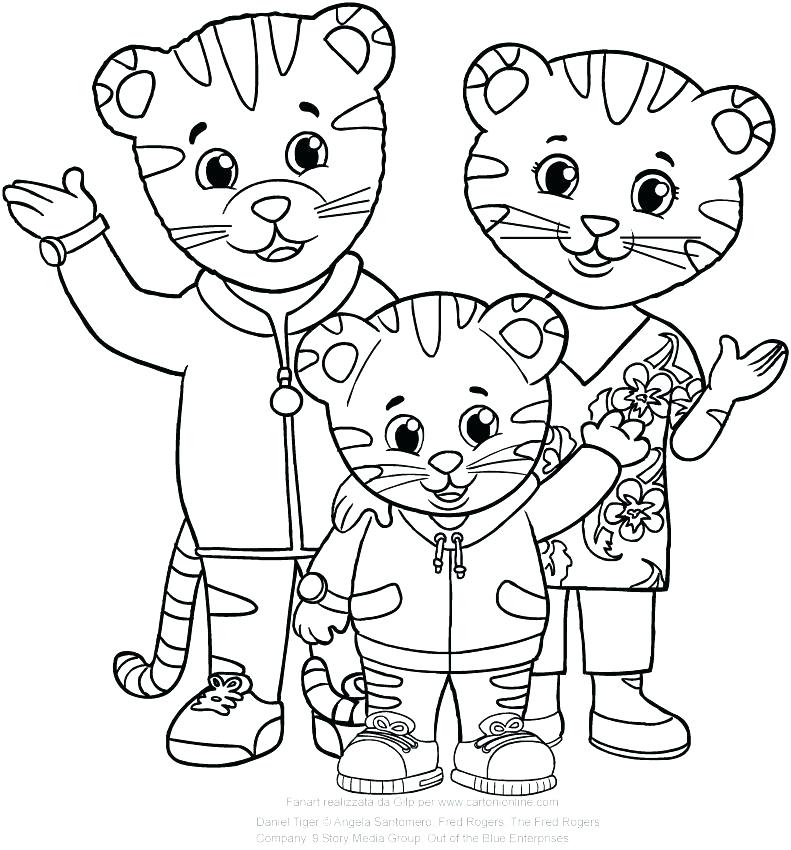 Desenho deTigre da Família para colorir