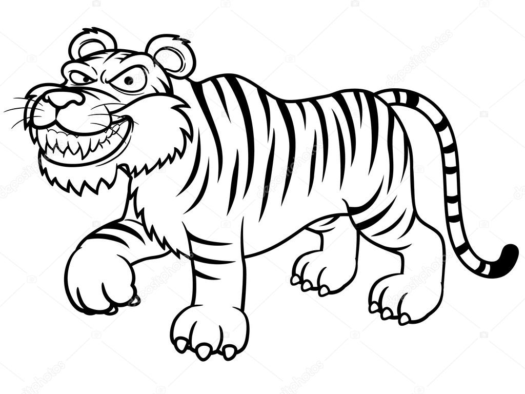 Desenho deTigre Com Fome para colorir