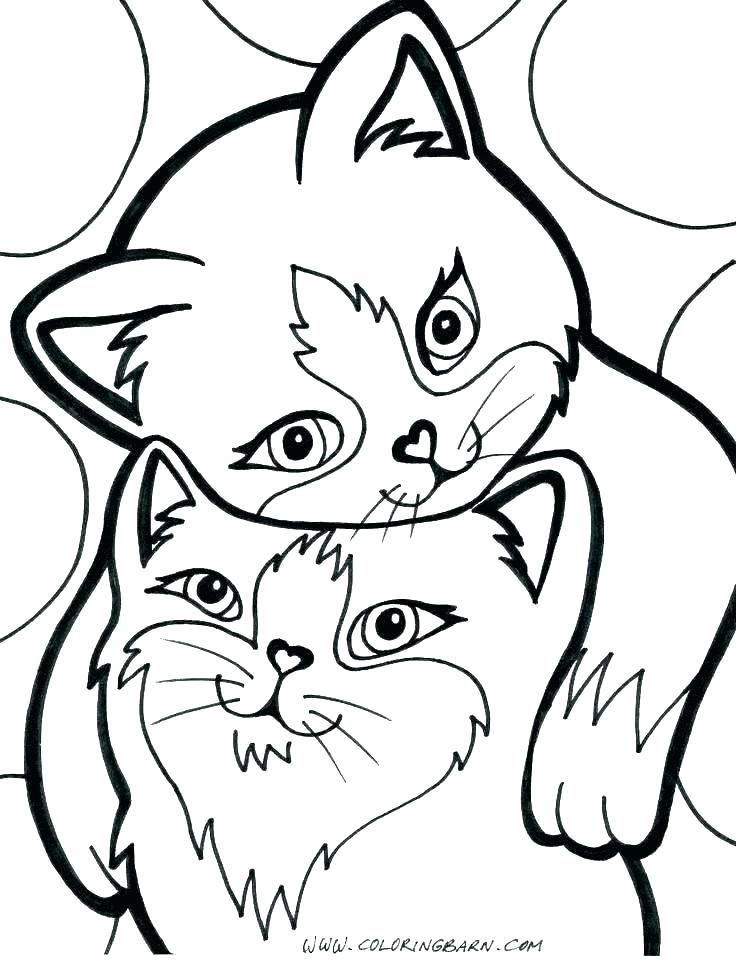 Desenho deDois Gato Bonito para colorir