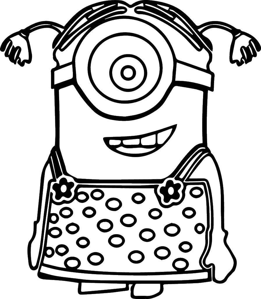 Desenho dePequena Garota Minion para colorir