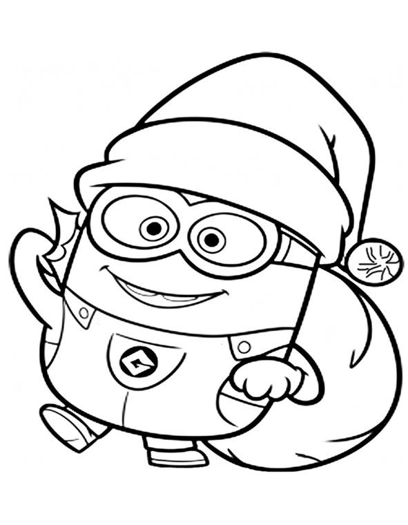 Desenho deMinion O Papai Noel para colorir