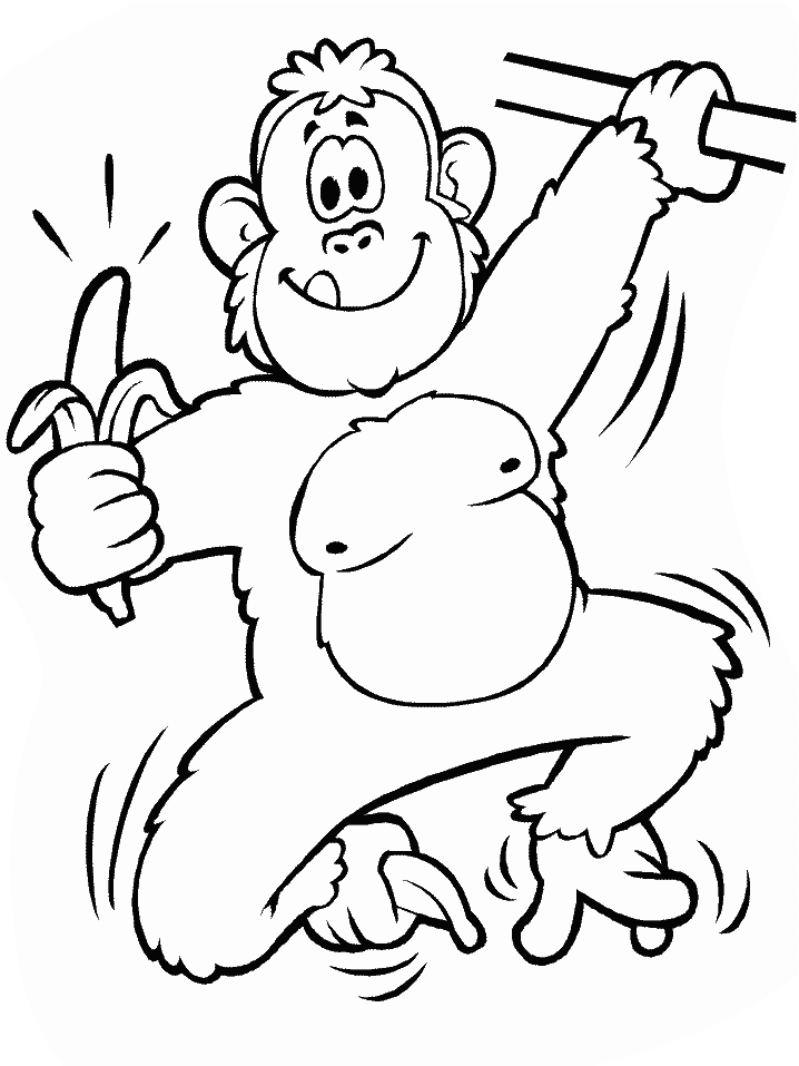 Desenho de Macaco Grande e Gordo para colorir