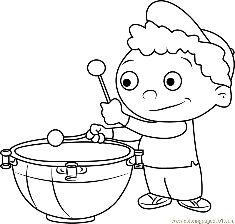 Desenho deDonald Tocando Tambor para colorir