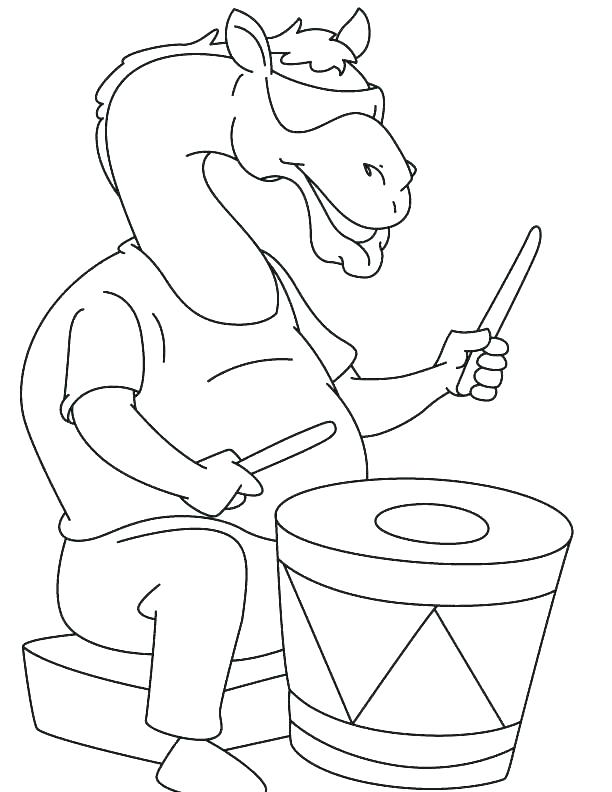 Desenho deCamelo com Tambor para colorir