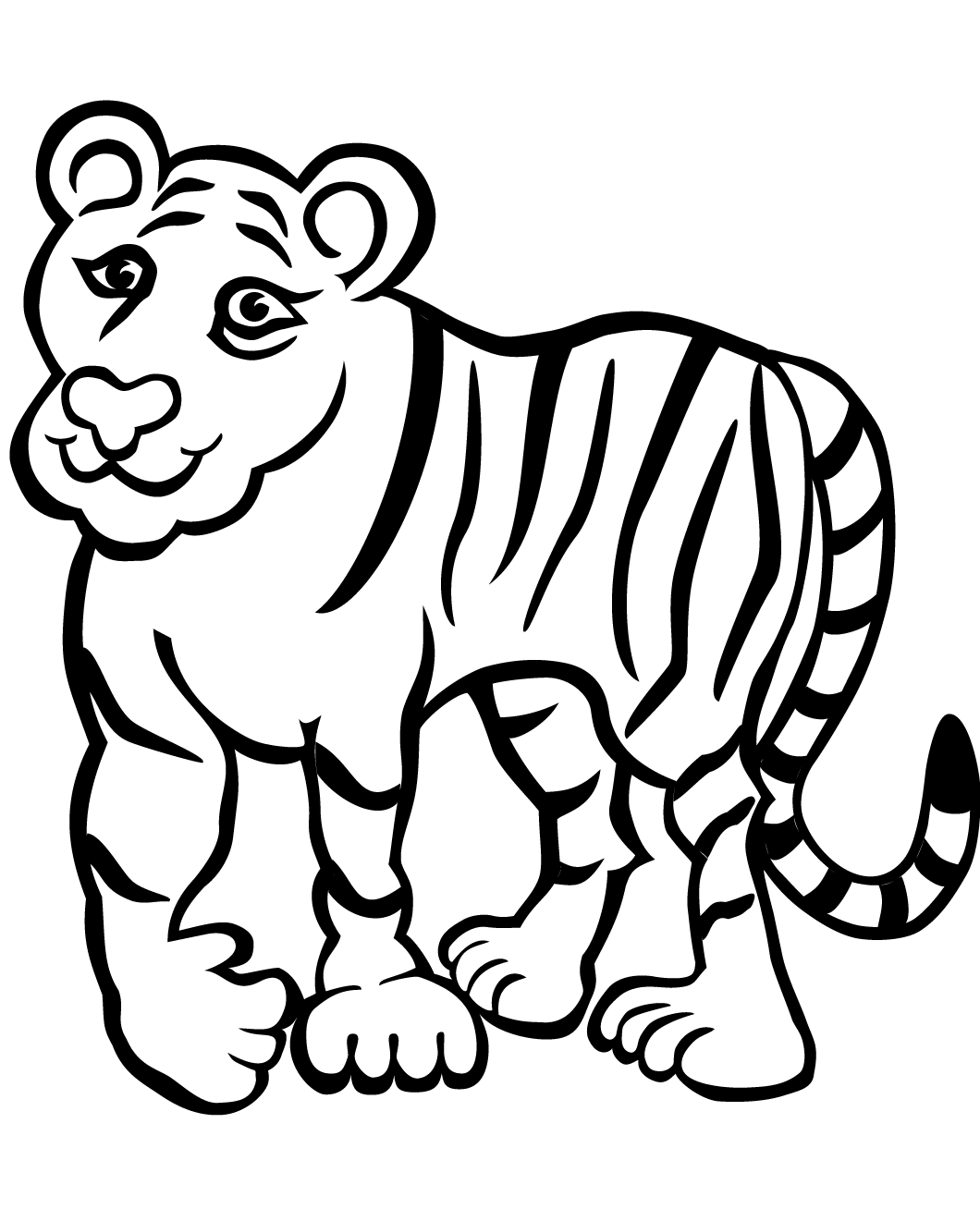 Desenho de Tigre Feio para colorir