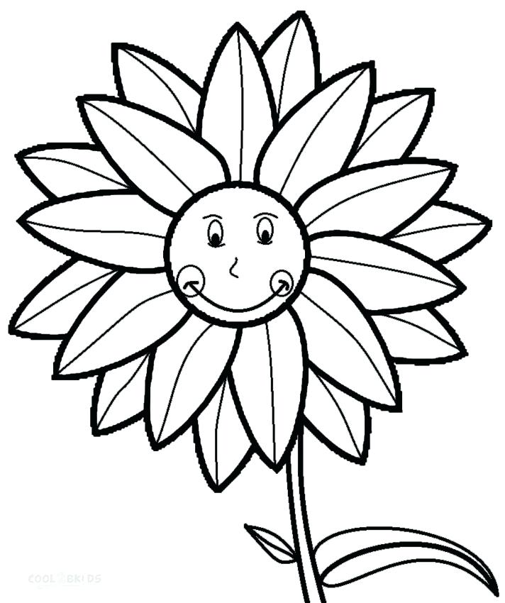 Desenho deGirassol Sorridente para colorir