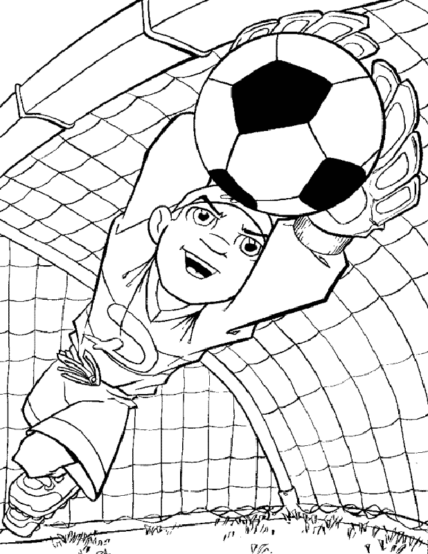 Desenho deMenino Pegando a Bola para colorir