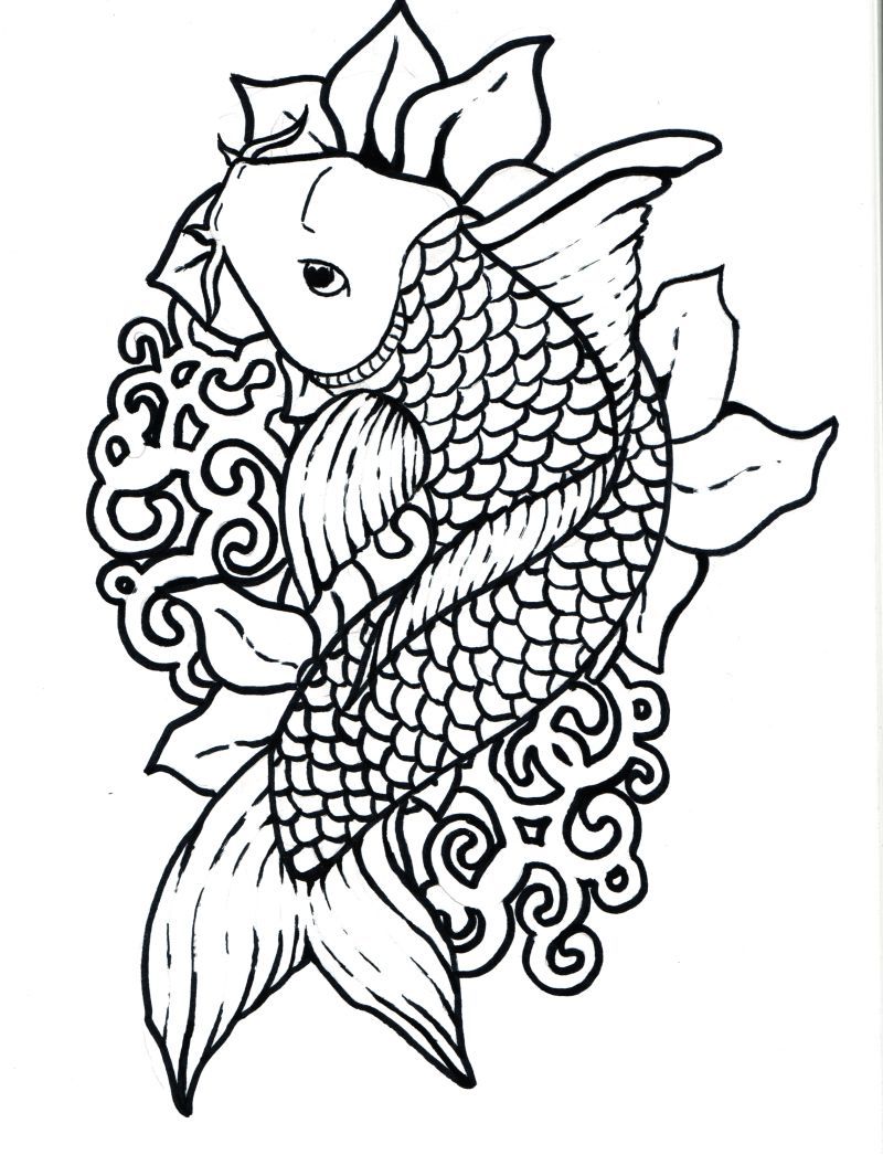 Desenho deLindo Peixe Koi para colorir