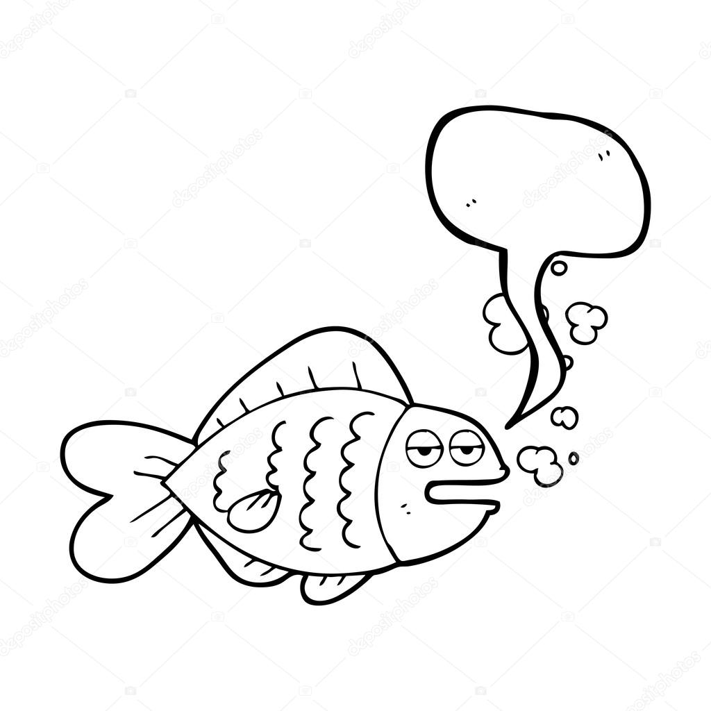 Desenho dePensamento de Peixe dos Desenhos Animados para colorir