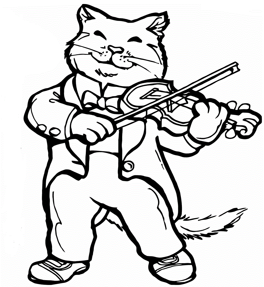 Desenho deGato do Violino para colorir