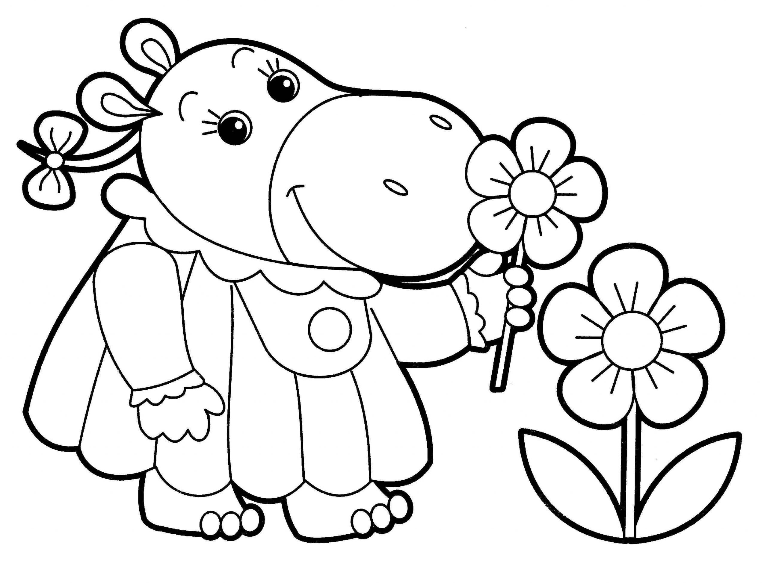 Desenho deVaca e Flor para colorir