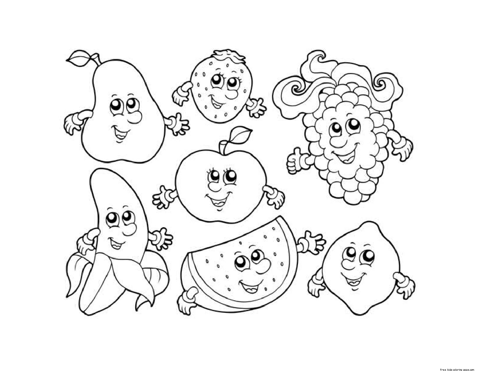 Desenhos de Frutas para colorir