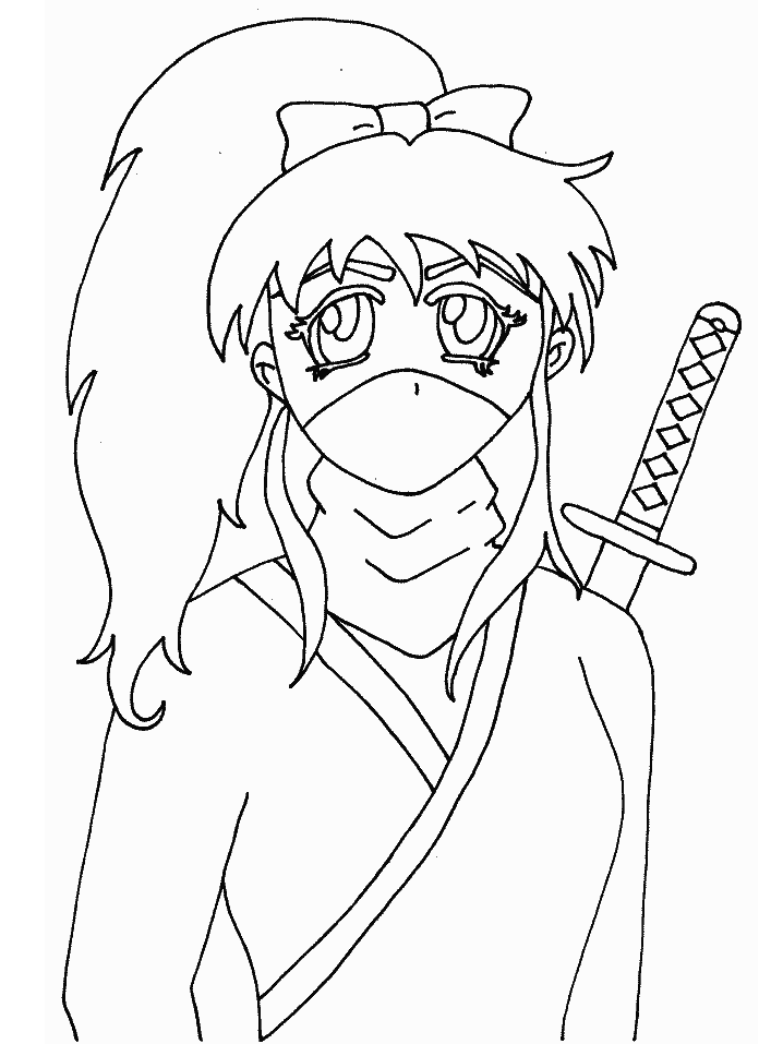 Desenho de Ninja Senhora para colorir