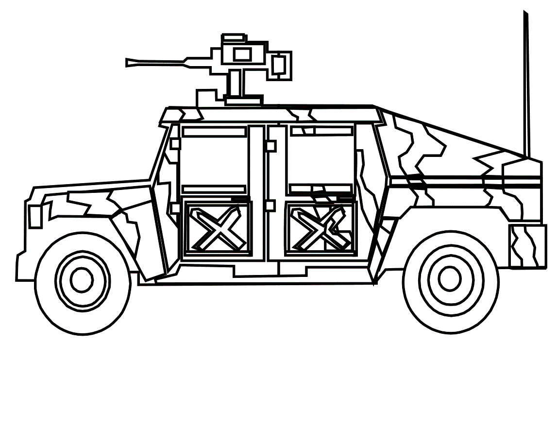 Desenho deCarro Militar para colorir