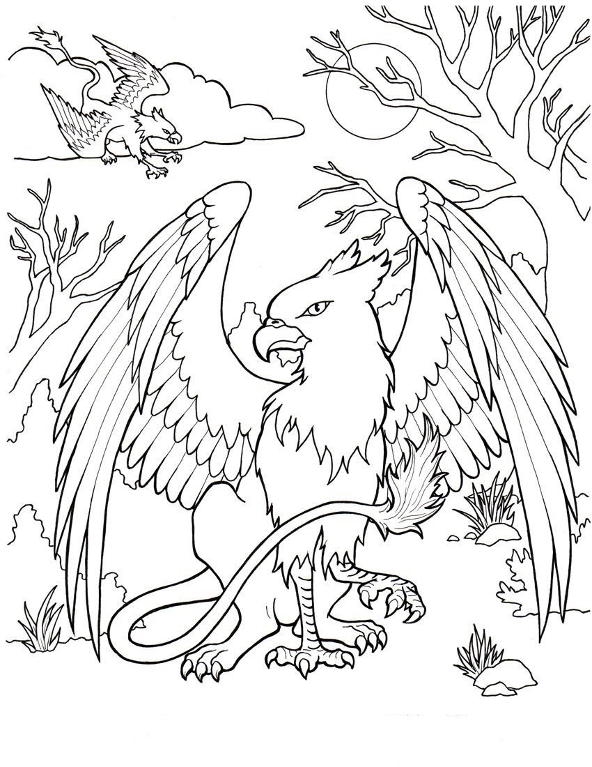 Desenho deGrifo Fantástico para colorir