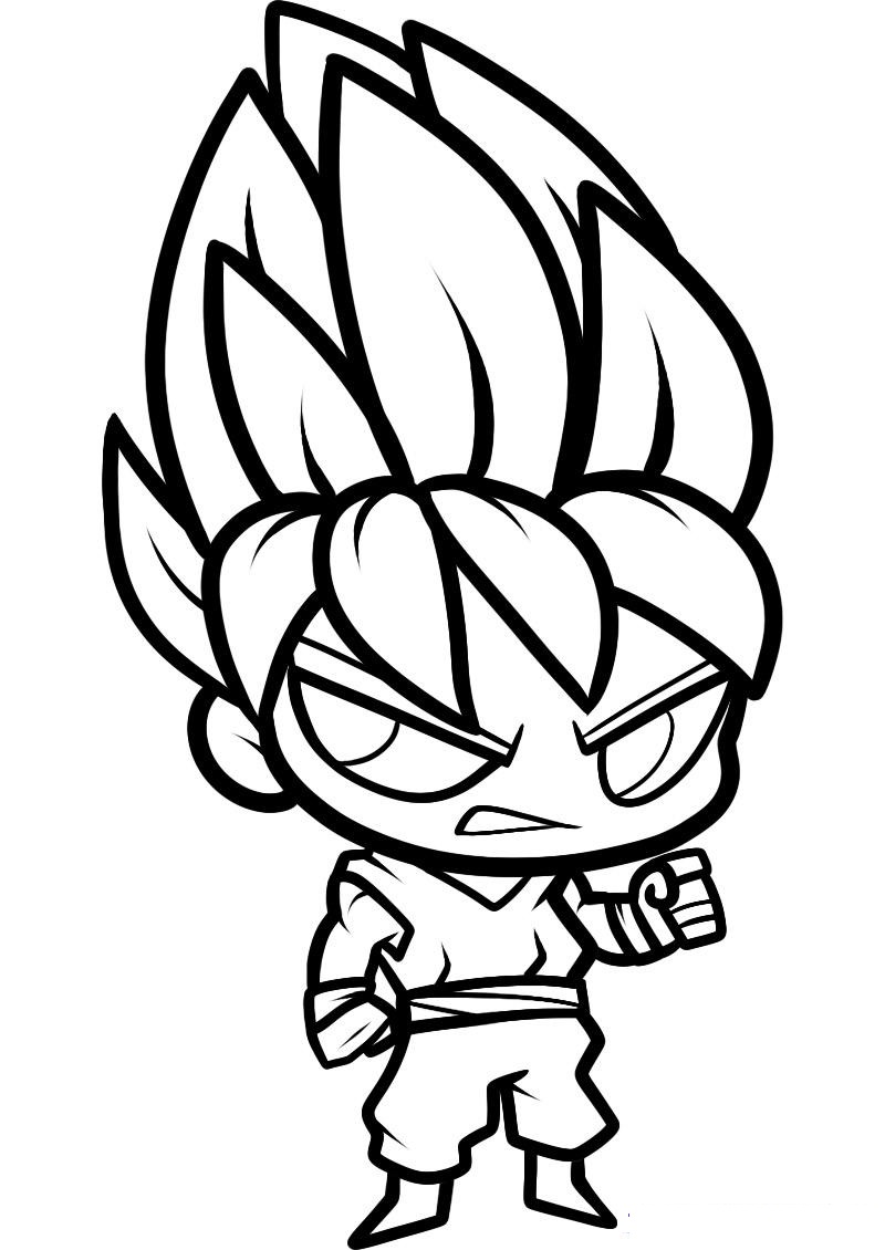 Desenho deChibi Goku Super Saiyan para colorir