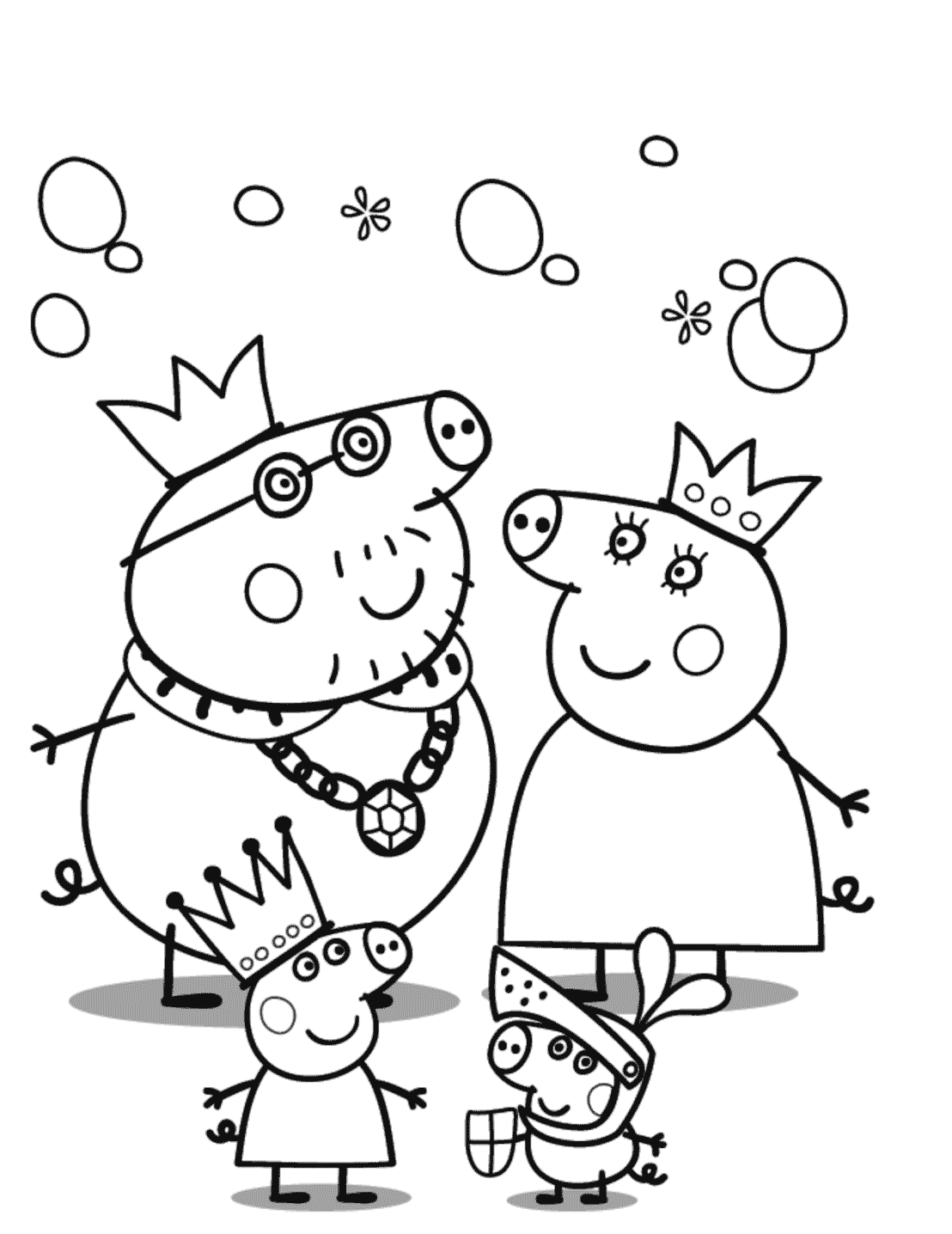 Desenho deA Família de Peppa Porco para colorir