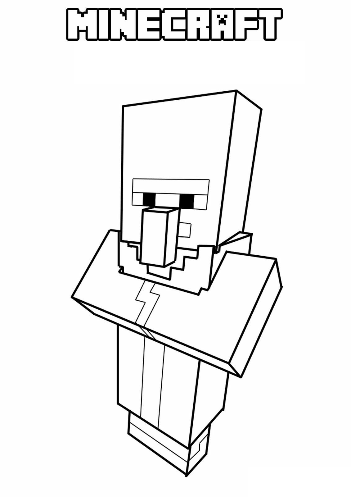 Desenho deAldeão Minecraft para colorir