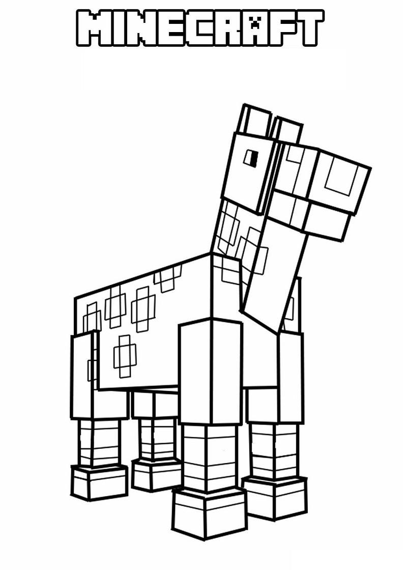 Desenho deCavalo Minecraft para colorir